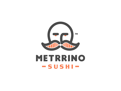 metrrino sushi branding design face icon illustration logo logodesign logodesigns logofolio sushi sushi logo vector