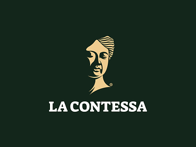 la contessa ( logo for sale ) black and white cofee cofeelogo face illustration logo logodesign logodesigns logofolio old vector woman illustration women