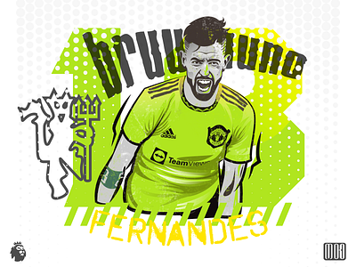 Manchester United Angry Players collection (Bruno Frrnandes) brunofernandes football graphic design illustration manunited popart sportsdesign vector vectorart