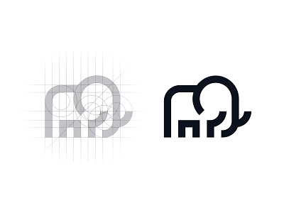 Elephant - Logo Grid animal animal art animal illustration animal logo animal mark elephant elephant logo grid grid design grid layout grid logo logo logo design logo grid logo mark logo process logodesign