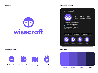 Icon Set for Wisecraft IG Story Highlights awards icon icon design icon set iconography icons instagram instagram stories instagram story knowledge owl owl design owl logo purple purple design purple icons sketchbooks smart testimonials wisecraft