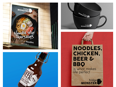 Fridge Monster advertisement branding food graphic design identity design illustration logo restaurant visual identity