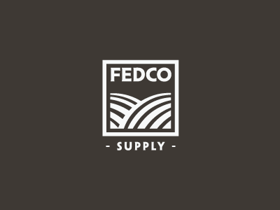 Fedco bold branding farm garden line logo square