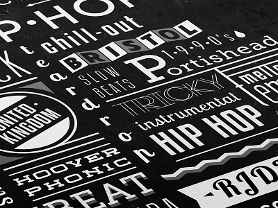 Trip Hop Tribute music trip hop type wall typography