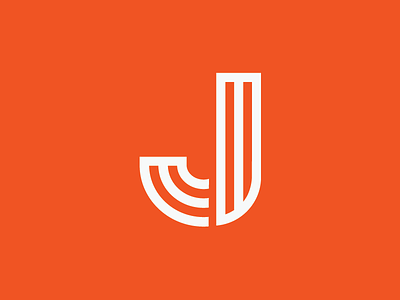 Personal Logo j letter logo orange stripes type