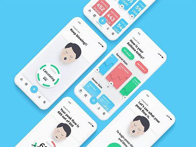 Puffer, Asthma Management App app desgin illustration interaction typography ui ux