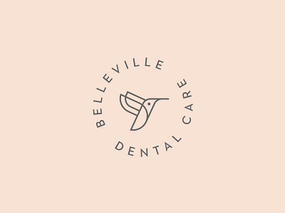 Belleville Dental Care Logo bird branding corporate dentist elegant healthcare hummingbird icon identity logo medical stamp