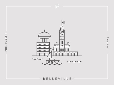 Belleville Icon belleville branding canada city flat icon landmark line location travel