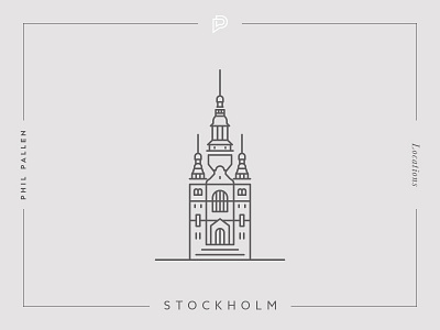 Stockholm Icon branding city flat icon illustration landmark line location stockholm sweden travel vector