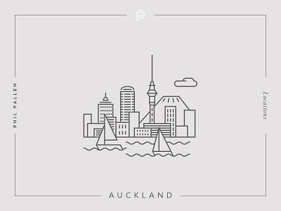 Auckland icon architecture auckland branding city flat icon landmark line location new zealand travel vector