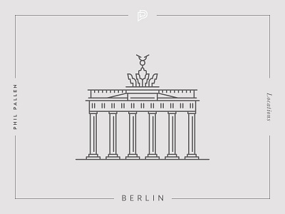 Berlin Icon architecture berlin branding city flat germany icon landmark line location travel vector