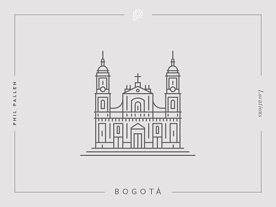 Bogotá icon architecture bogota branding city colombia flat icon landmark line location travel vector