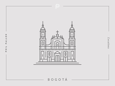 Bogotá icon architecture bogota branding city colombia flat icon landmark line location travel vector