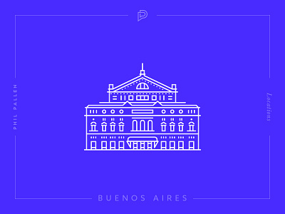 Buenos Aires icon architecture aregentina branding buenos aires city con flat landmark line location travel vector
