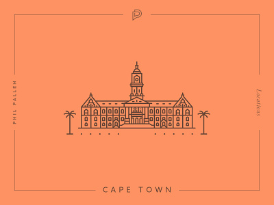 Cape Town icon africa architecture branding cape town city flat icon landmark line location travel vector