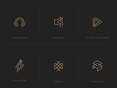 Icons for Audio Equipment Manufacturer audio brand icon icons identity line minimal sound vector