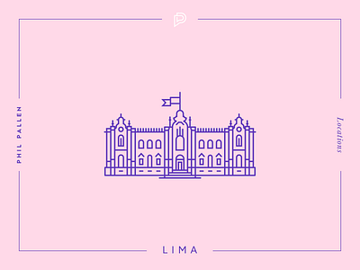 Lima Icon architecture city flat icon landmark lima line location peru travel vector