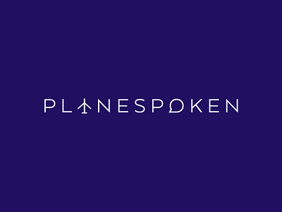 Planespoken Logo brand icon identity logo plane simple typography wordmark