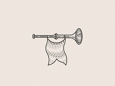 Trumpet brand design flat icon identity illustration vector
