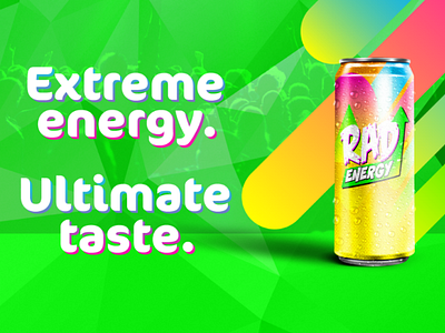 Rad Energy Drink Concept 80s drink photoshop illustrator