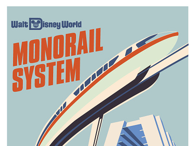 Disney Monorail architecture disney disney world futuristic illustration illustrator monorail