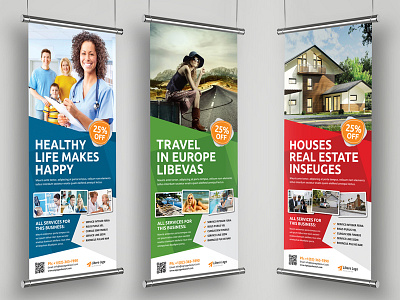 Roll up Banner Signage banner banner ad billboard branding brochure corporate education flyer mockup holiday travel medical health mockup multipurpose postcard rack card real estate roll over roll up banner signage travel tour vector