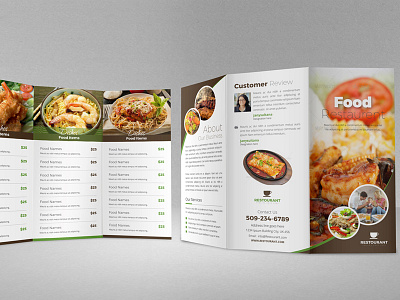 Food Restaurant Trifold Brochure branding flyer food and beverage food and drink food app food brochure food restaurant food trifold food trifold brochure illustration logo mockup restaurant app restaurant branding restaurant flyer restaurant trifold steak house trifold brochure trifold mockup vector