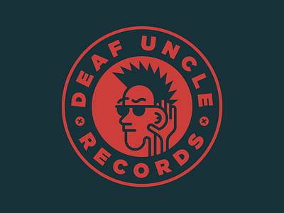 Deaf Uncle Records branding design flat illustration logo minimal vector