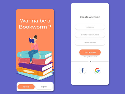 Bookworm Sign Up Page @daily ui