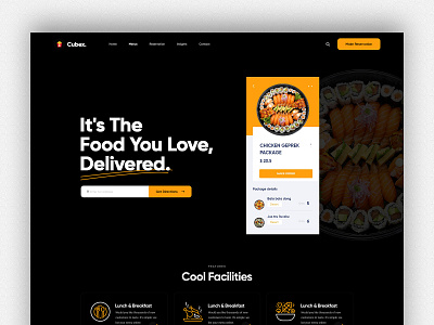 food app landing