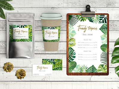 Trendy Tropics graphic resources green jungle pattern leaves monstera tropics urban jungle watercolor