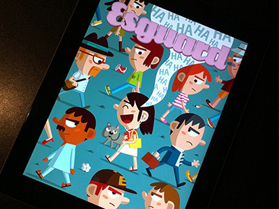 Cover for the Esguard Magazine #49 android characters cover illustration illustrator ios ipad magazine people press vector