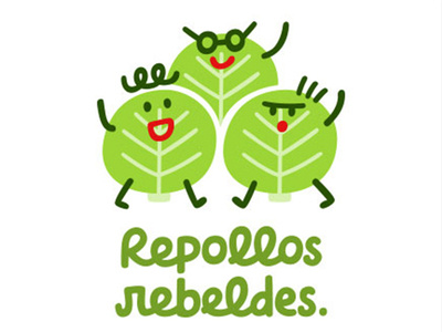 “Repollos Rebeldes” Toy Shop Logo cabbages green illustration kids logo shop toy vector