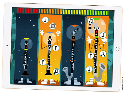 Planeta Clarinet (iOS & Android app) android app apple barcelona children game illustration illustrator ios ipad iphone kids music vector