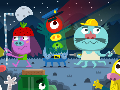 Monsters Band Puzzle (fragment) app apple appstore children game illustration illustrator ios ipad iphone kids monster monsters photoshop puzzle video game