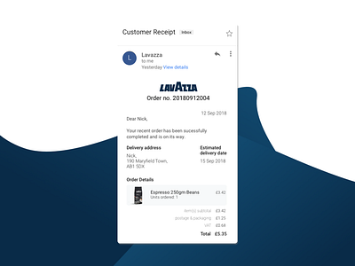 Daily UI #017 - Email receipt