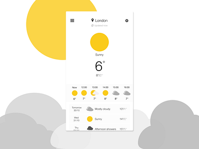 Daily UI #037 - Weather app daily 100 daily 100 challenge dailyui dailyui 037 design minimalist mobile sketch ui weather