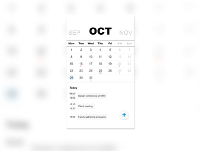 Daily UI #038 (Calendar) + #042 (To-do list)