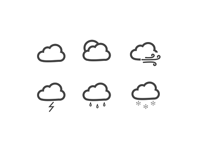Daily UI #055 - Icon Set daily 100 daily 100 challenge dailyui dailyui055 design icon minimalist sketch ui weather