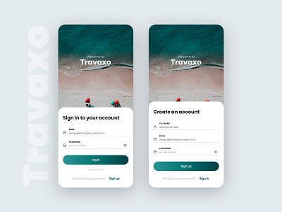 Travaxo - Login & Signup UI app dailyui design log in login minimal sign in sign up signup ui ux