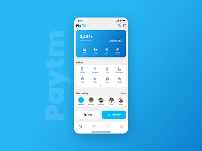 Paytm - Redesign app dashboad dashboard dashboard ui design minimal redesign ui ux