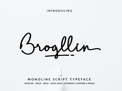 Brogllin Script Font branding design font hand lettering handlettering illustration layout lettering typography vector