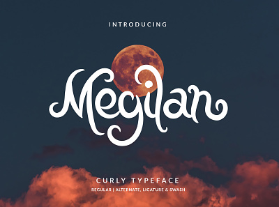 Megilan Curly Font branding design font hand lettering handlettering illustration layout lettering typography vector