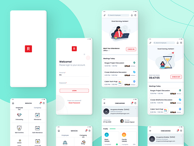 Rozgar HRMS adobe xd hrms mobile app mobile app design ui ux