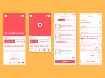 Shopping Wireframes