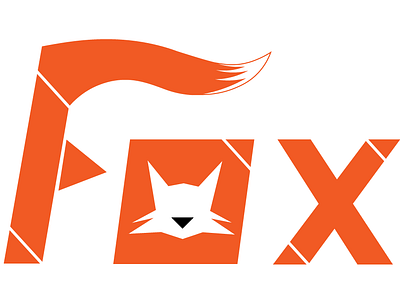 Fox digital illustration logo typography vector