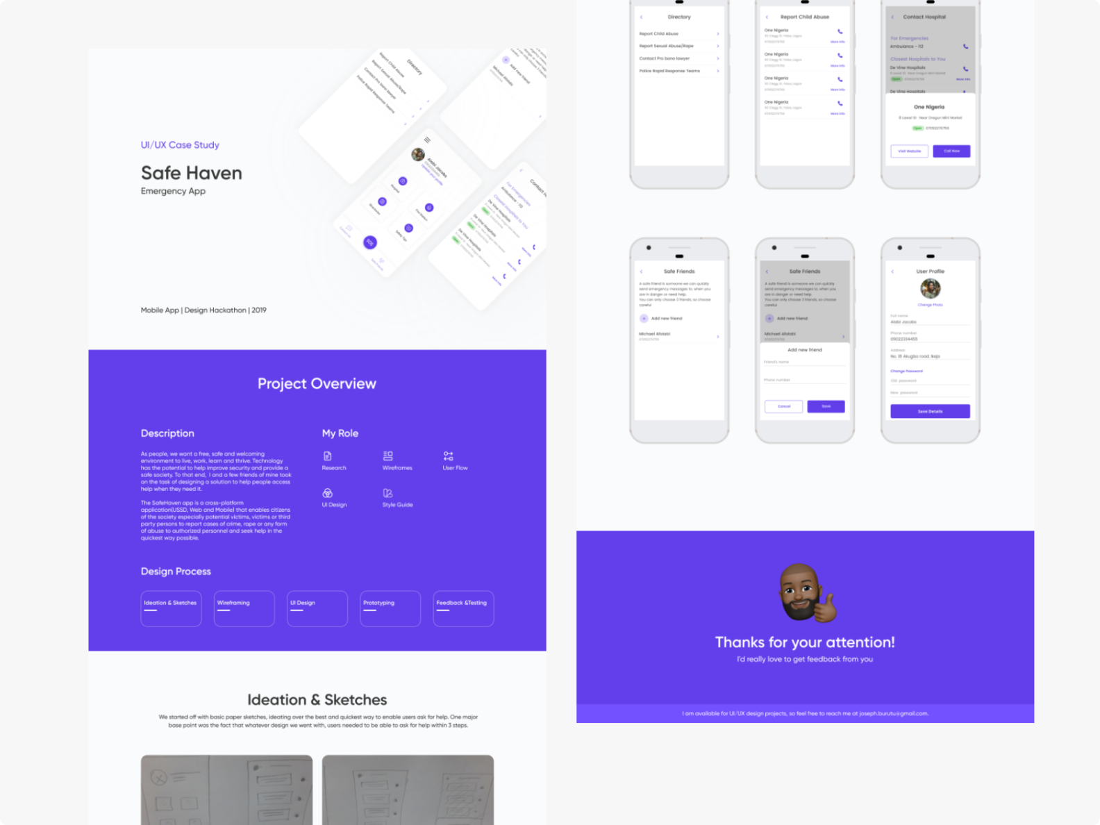 Safe Haven App Behance Case Study by Joseph Burutu on Dribbble