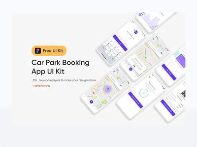 Car Park Booking App UI Kit app design booking app car car park car space mobile app park booking space booking