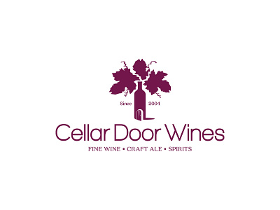 Cellar Door Wines abstract bottle cellar clever door grape grapevine illustration logo design modern natural nature logo plant spirits vine vineyard wine winery