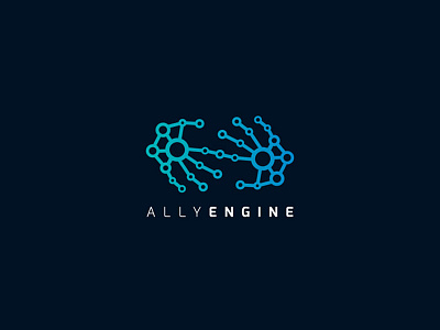 Ally Engine abstract ai artificial hand hands intelligence link logo logo design network smart